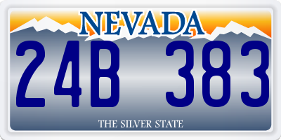 NV license plate 24B383