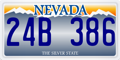 NV license plate 24B386