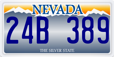 NV license plate 24B389