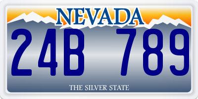 NV license plate 24B789