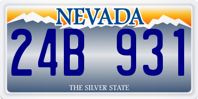 NV license plate 24B931