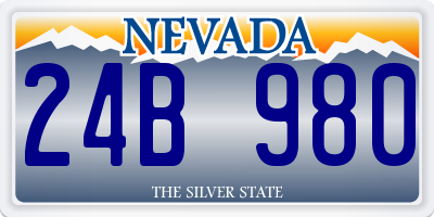 NV license plate 24B980