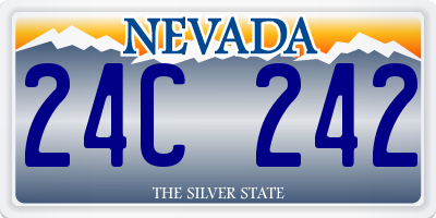 NV license plate 24C242