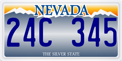 NV license plate 24C345