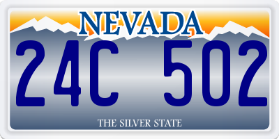 NV license plate 24C502