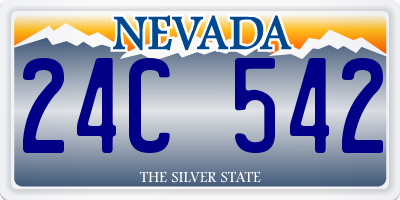 NV license plate 24C542