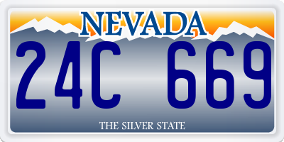 NV license plate 24C669