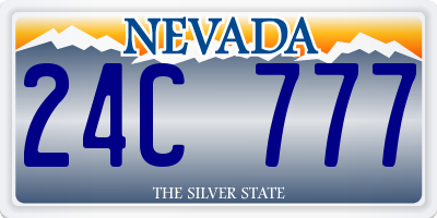 NV license plate 24C777