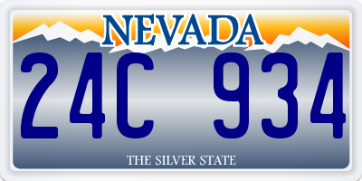 NV license plate 24C934