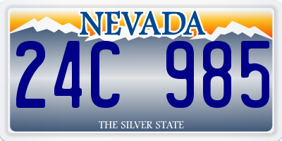 NV license plate 24C985