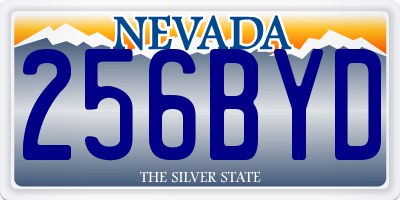 NV license plate 256BYD