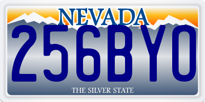 NV license plate 256BYO