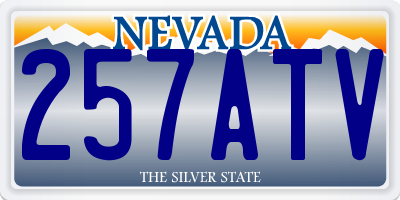 NV license plate 257ATV