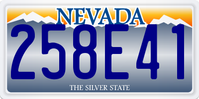 NV license plate 258E41