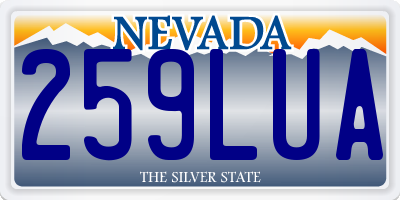 NV license plate 259LUA