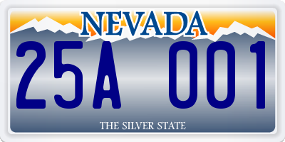 NV license plate 25A001