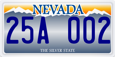 NV license plate 25A002