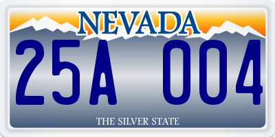 NV license plate 25A004