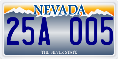 NV license plate 25A005