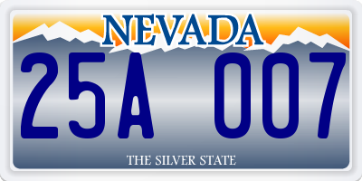 NV license plate 25A007