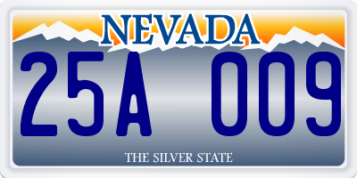 NV license plate 25A009