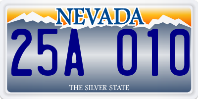 NV license plate 25A010