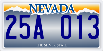 NV license plate 25A013