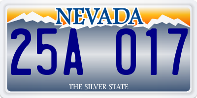 NV license plate 25A017
