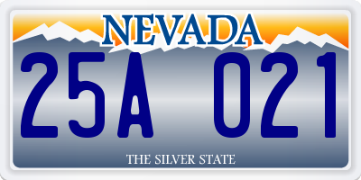NV license plate 25A021