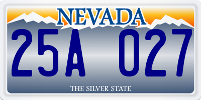 NV license plate 25A027