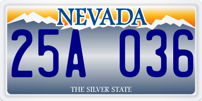 NV license plate 25A036
