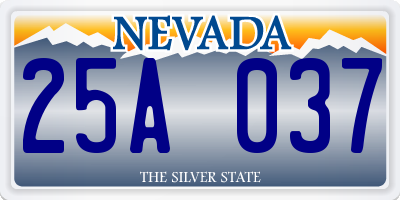 NV license plate 25A037
