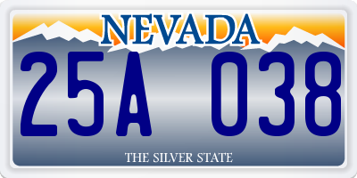 NV license plate 25A038