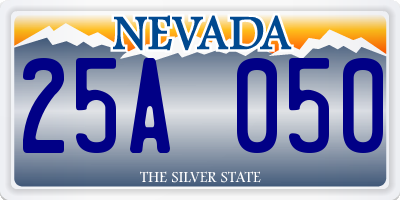 NV license plate 25A050