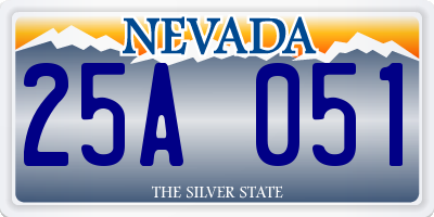 NV license plate 25A051