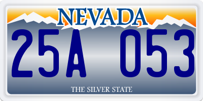 NV license plate 25A053