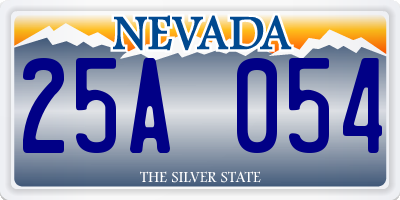 NV license plate 25A054