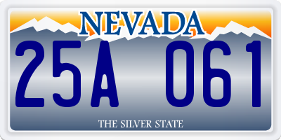 NV license plate 25A061