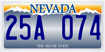 NV license plate 25A074
