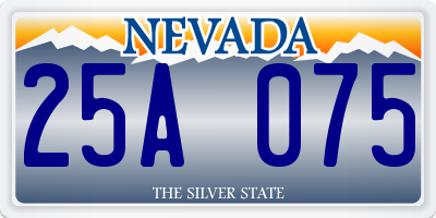 NV license plate 25A075
