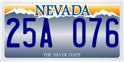 NV license plate 25A076