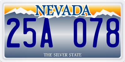 NV license plate 25A078