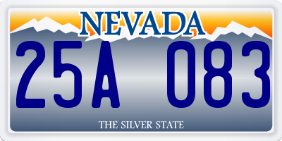 NV license plate 25A083