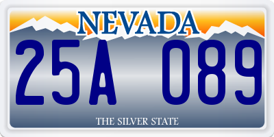 NV license plate 25A089