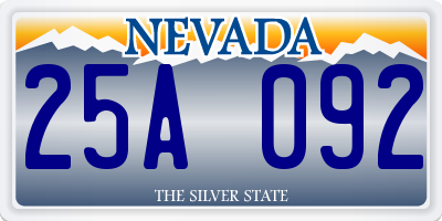 NV license plate 25A092