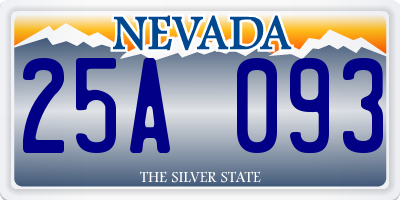 NV license plate 25A093