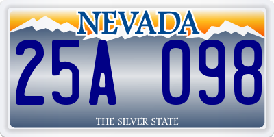 NV license plate 25A098