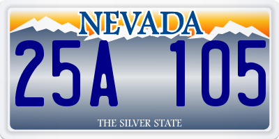 NV license plate 25A105
