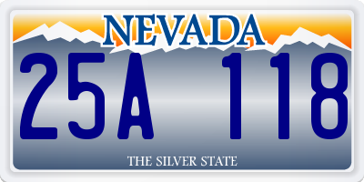 NV license plate 25A118