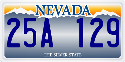 NV license plate 25A129